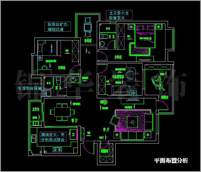 融喬中央花園三房兩廳兩衛(wèi)140平米 戶型